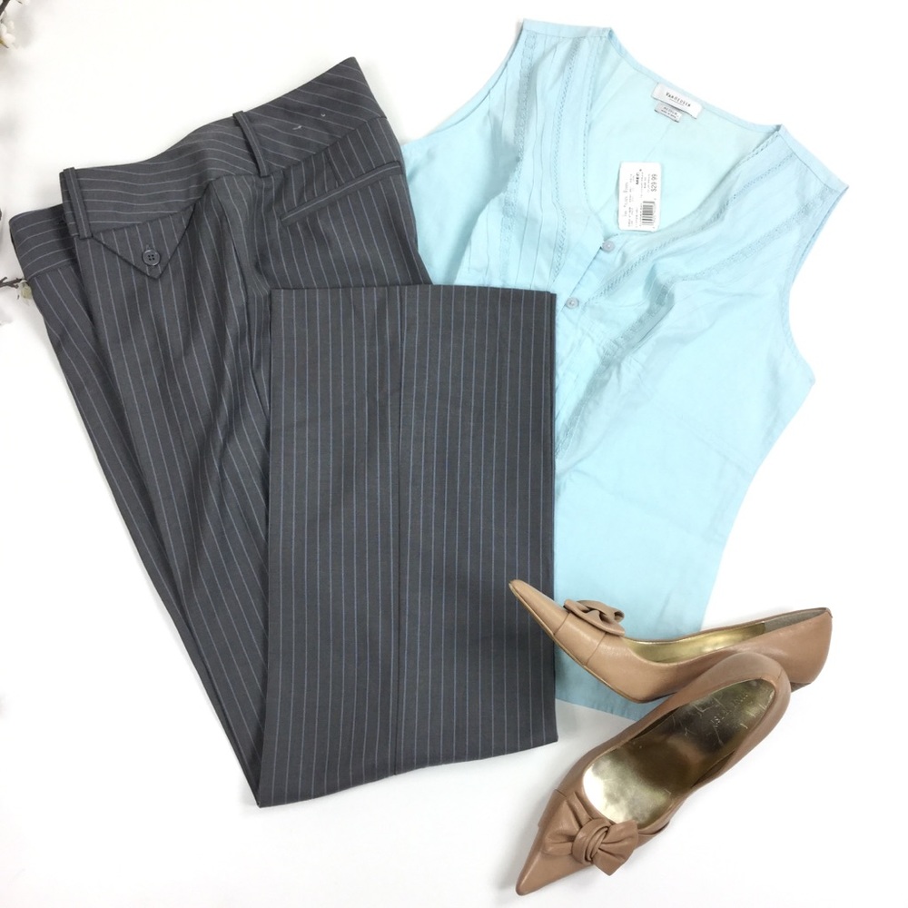 Worthington Gray Blue Trouser Dress Pants